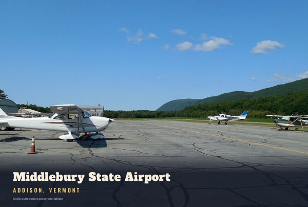 Addison Middlebury State Airport Postcard artwork detail