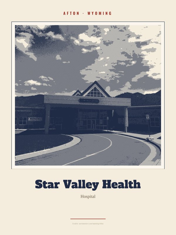 Afton Star Valley Health Landmark Print artwork detail