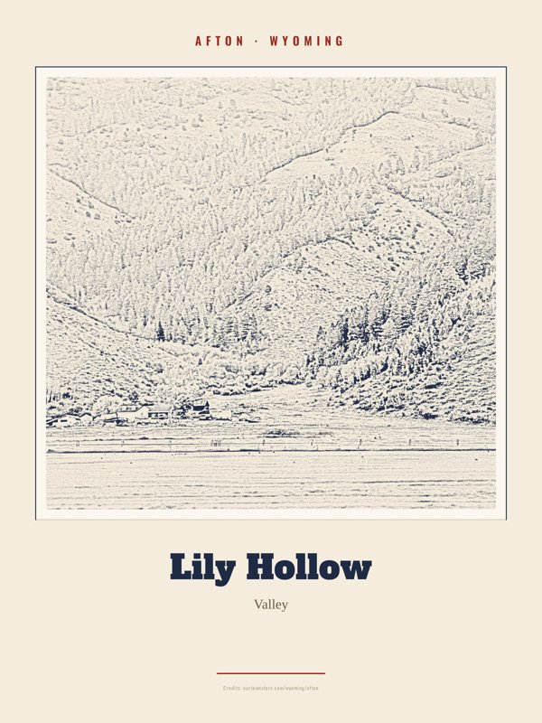 Afton Lily Hollow Landmark Print artwork detail