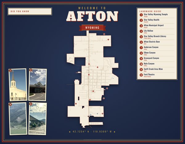 Afton Map Placemat artwork detail