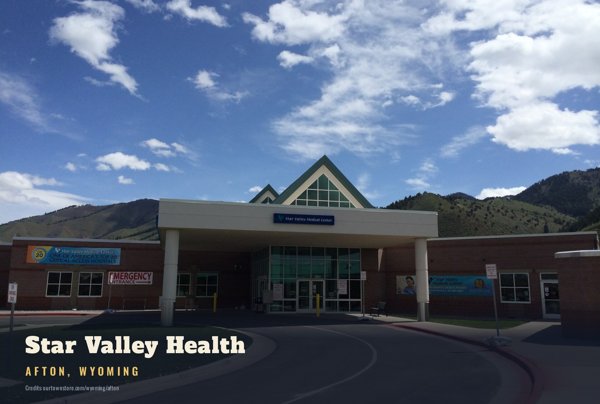 Afton Star Valley Health Postcard artwork detail