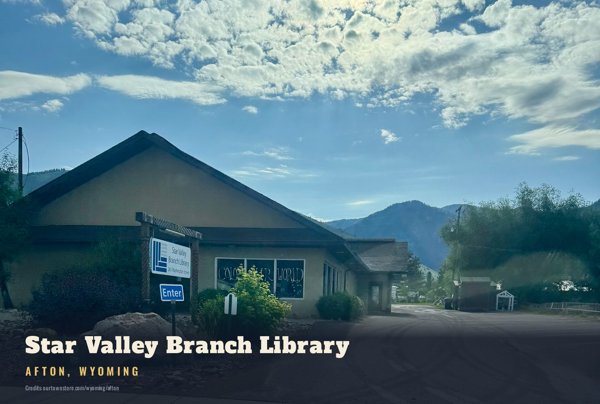 Afton Star Valley Branch Library Postcard artwork detail
