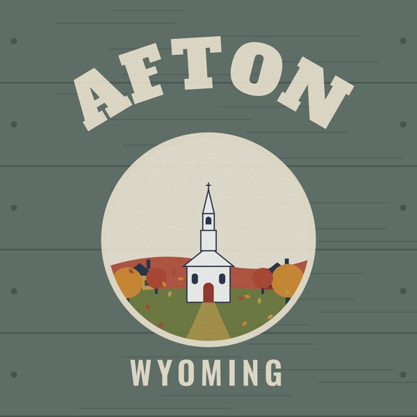 Afton Hometown Wood Sign artwork detail