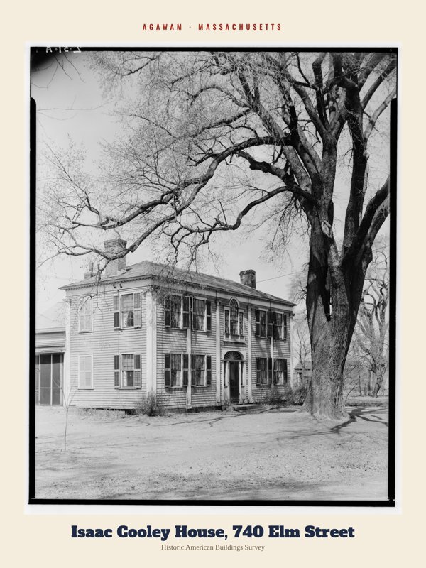 Agawam Isaac Cooley House, 740 Elm Street Archive Print artwork detail