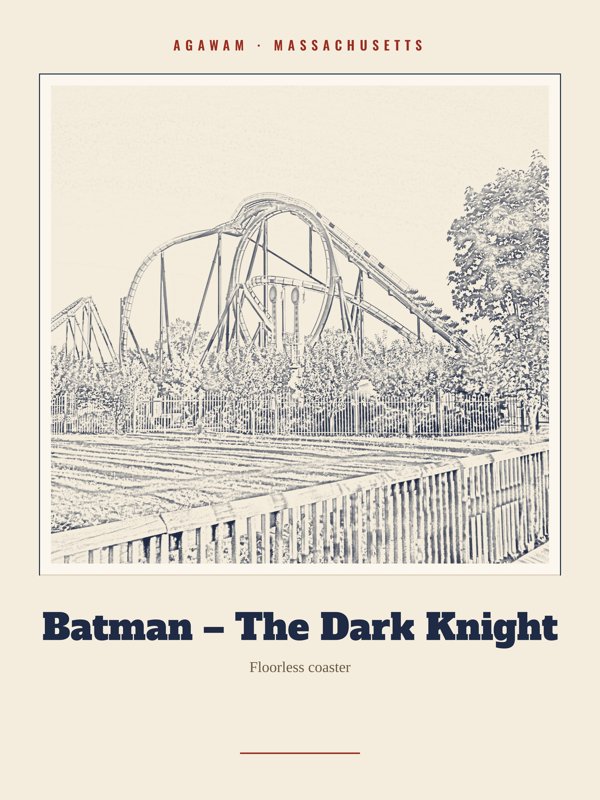 Agawam Batman – The Dark Knight Landmark Print artwork detail