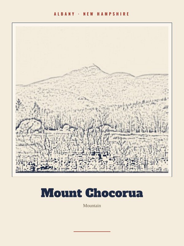 Albany Mount Chocorua Landmark Print artwork detail
