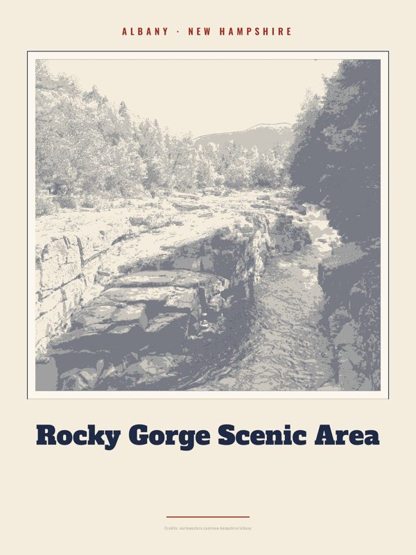 Albany Rocky Gorge Scenic Area Landmark Print artwork detail