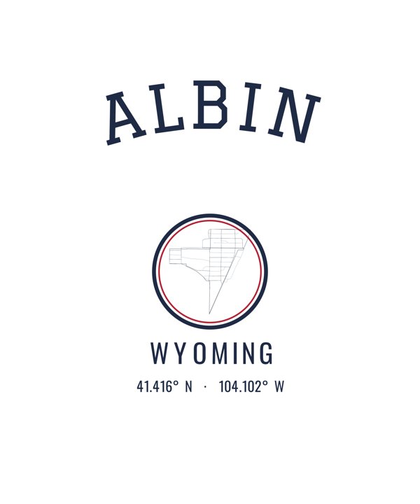 Albin Hometown Ornament artwork detail