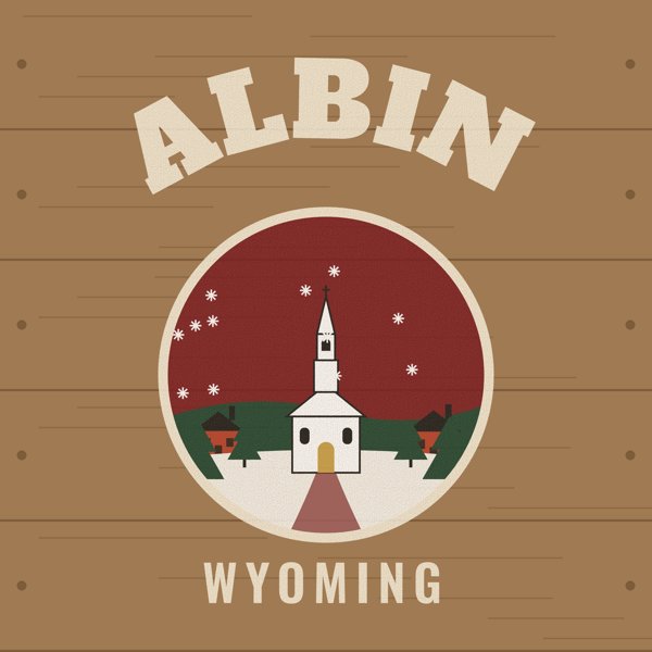 Albin Hometown Wood Sign artwork detail