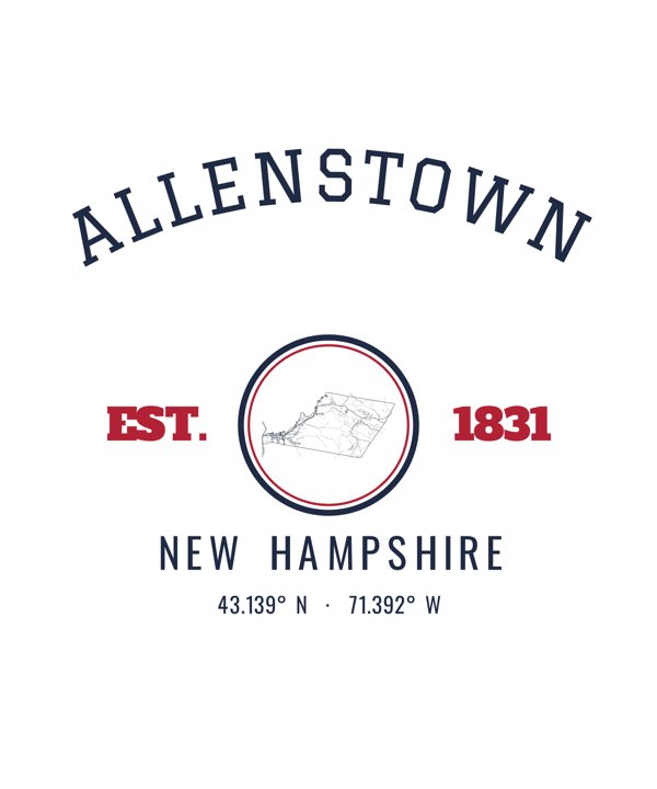 Allenstown Hometown Ornament artwork detail
