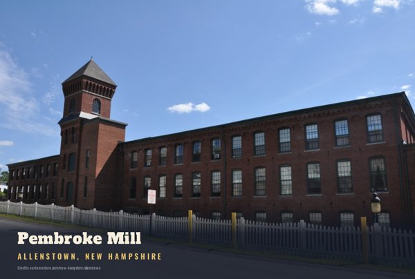 Allenstown Pembroke Mill Postcard artwork detail