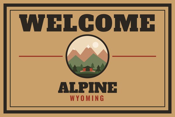 Alpine Welcome Doormat artwork detail