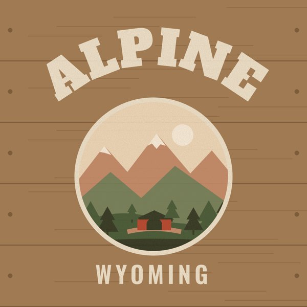 Alpine Hometown Wood Sign artwork detail