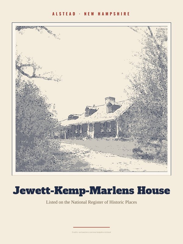 Alstead Jewett-Kemp-Marlens House Landmark Print artwork detail
