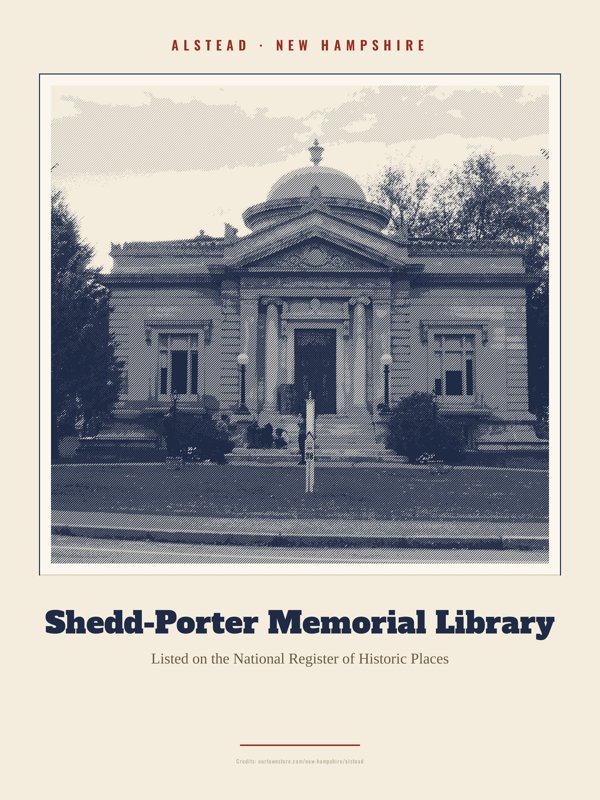 Alstead Shedd-Porter Memorial Library Landmark Print artwork detail