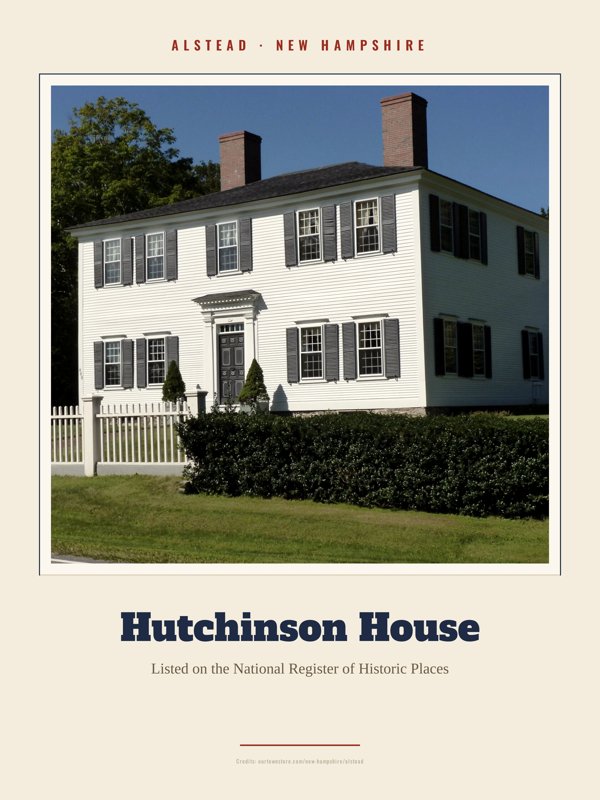 Alstead Hutchinson House Landmark Print artwork detail