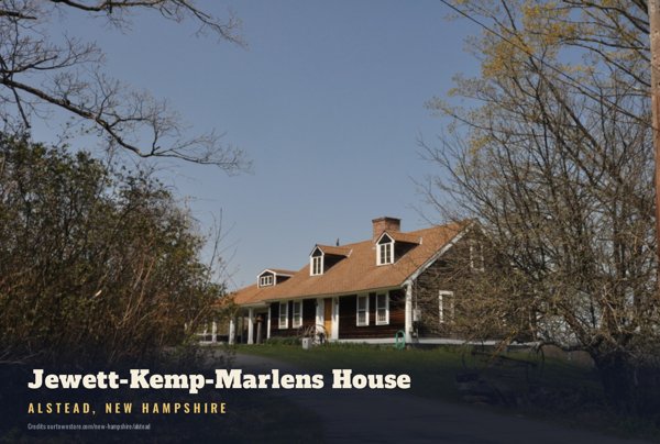 Alstead Jewett-Kemp-Marlens House Postcard artwork detail