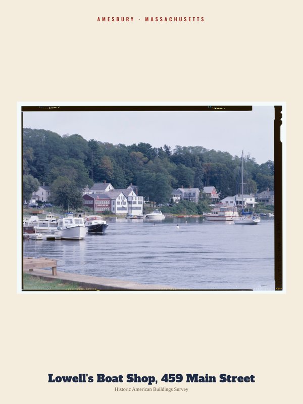 Amesbury Lowell's Boat Shop, 459 Main Street Archive Print artwork detail