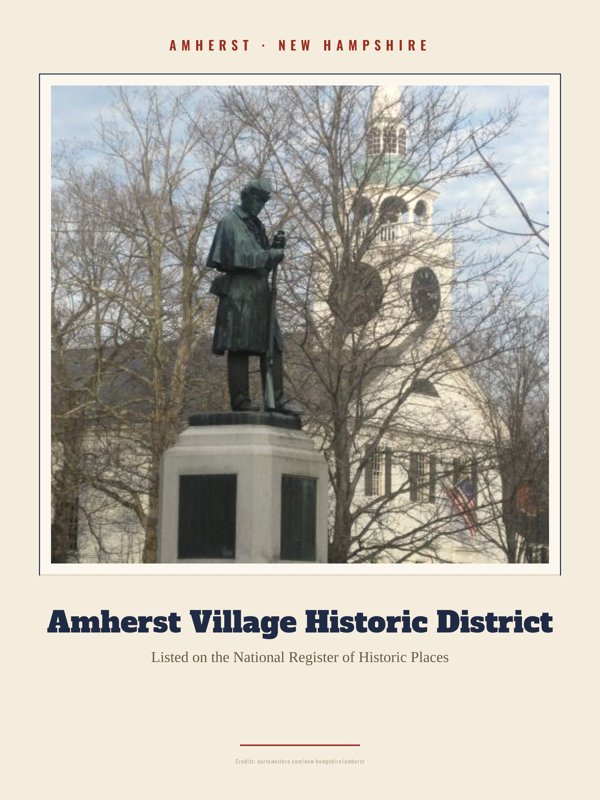 Amherst Amherst Village Historic District Landmark Print artwork detail