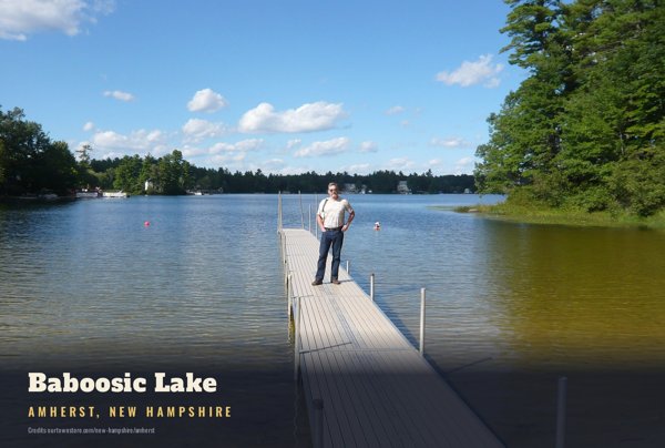 Amherst Baboosic Lake Postcard artwork detail