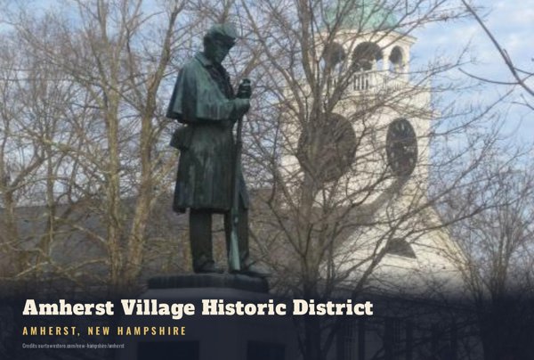 Amherst Amherst Village Historic District Postcard artwork detail