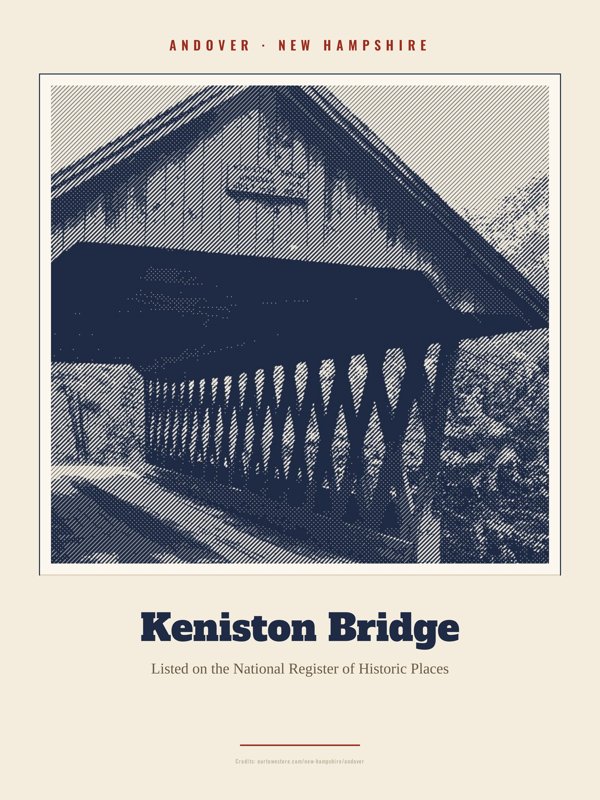 Andover Keniston Bridge Landmark Print artwork detail