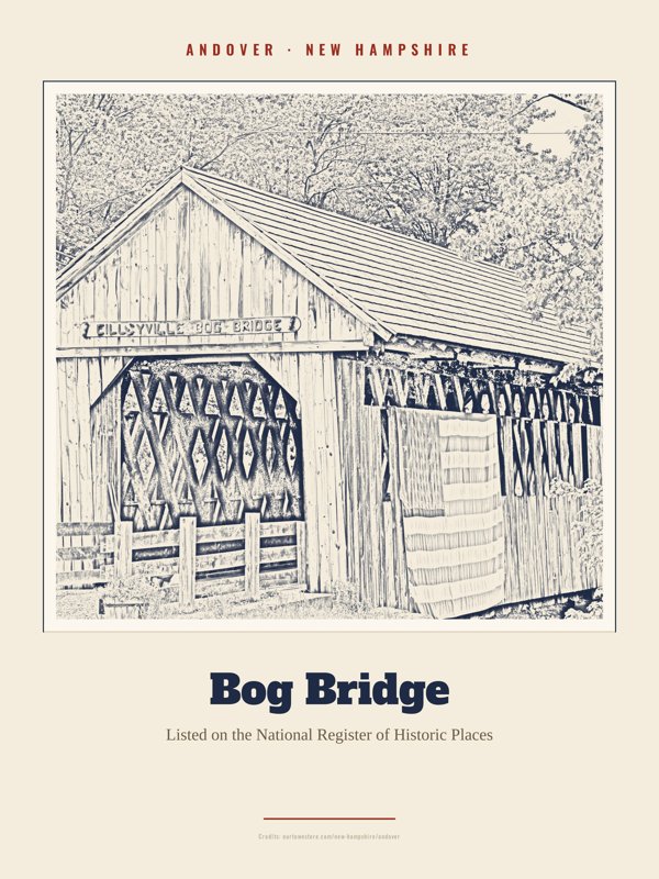 Andover Bog Bridge Landmark Print artwork detail
