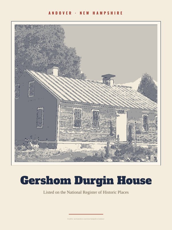 Andover Gershom Durgin House Landmark Print artwork detail