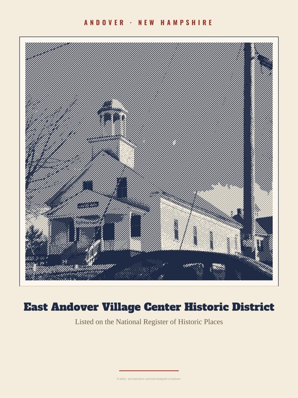 Andover East Andover Village Center Historic District Landmark Print artwork detail