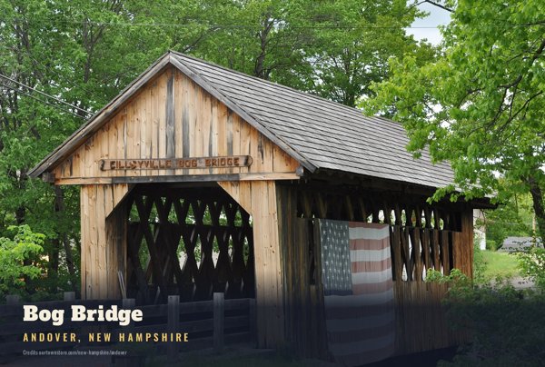 Andover Bog Bridge Postcard artwork detail