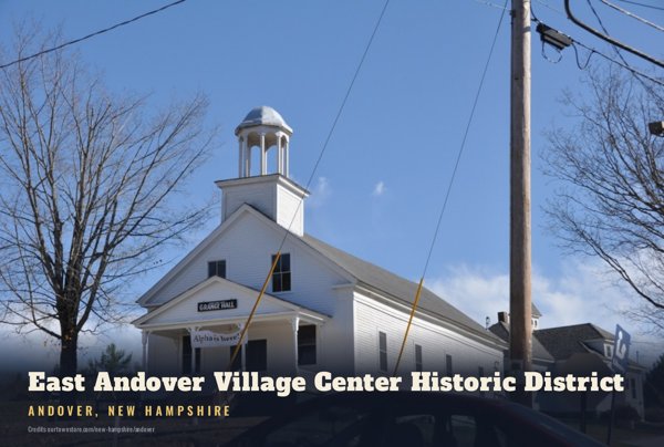Andover East Andover Village Center Historic District Postcard artwork detail
