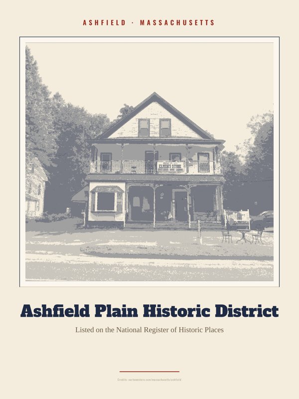 Ashfield Ashfield Plain Historic District Landmark Print artwork detail