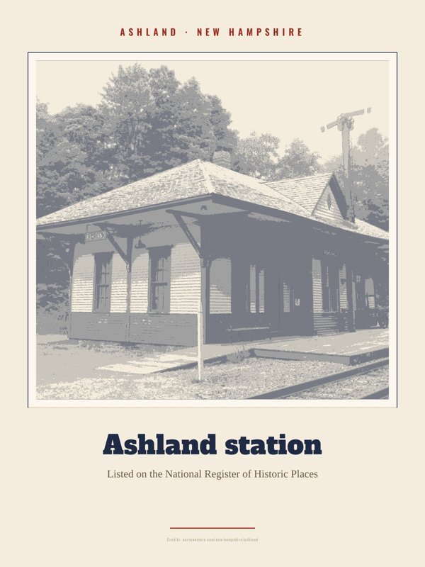 Ashland Ashland station Landmark Print artwork detail