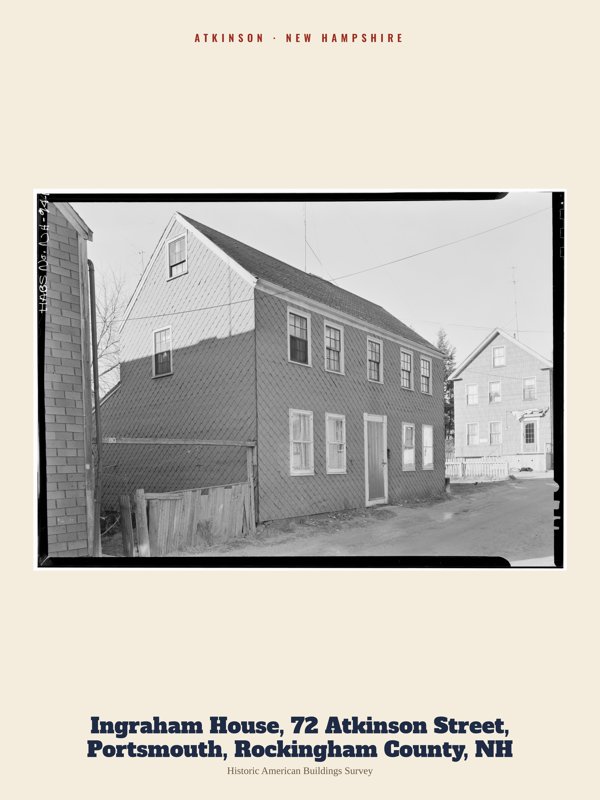 Atkinson Ingraham House, 72 Atkinson Street, Portsmouth, Rockingham County, NH Archive Print artwork detail