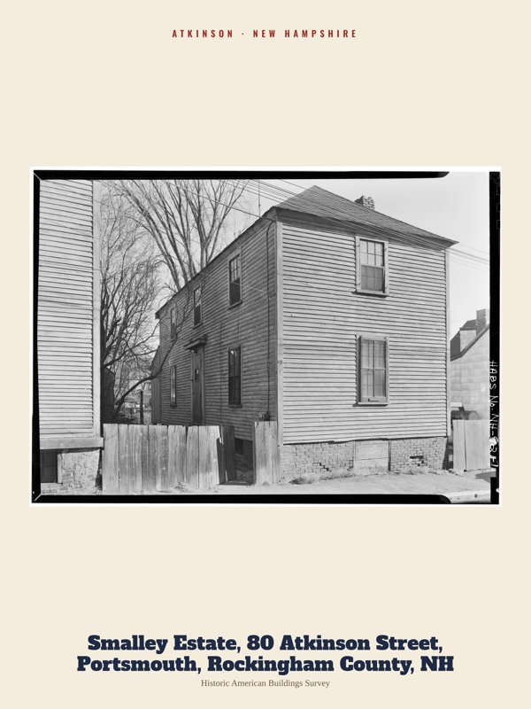Atkinson Smalley Estate, 80 Atkinson Street, Portsmouth, Rockingham County, NH Archive Print artwork detail