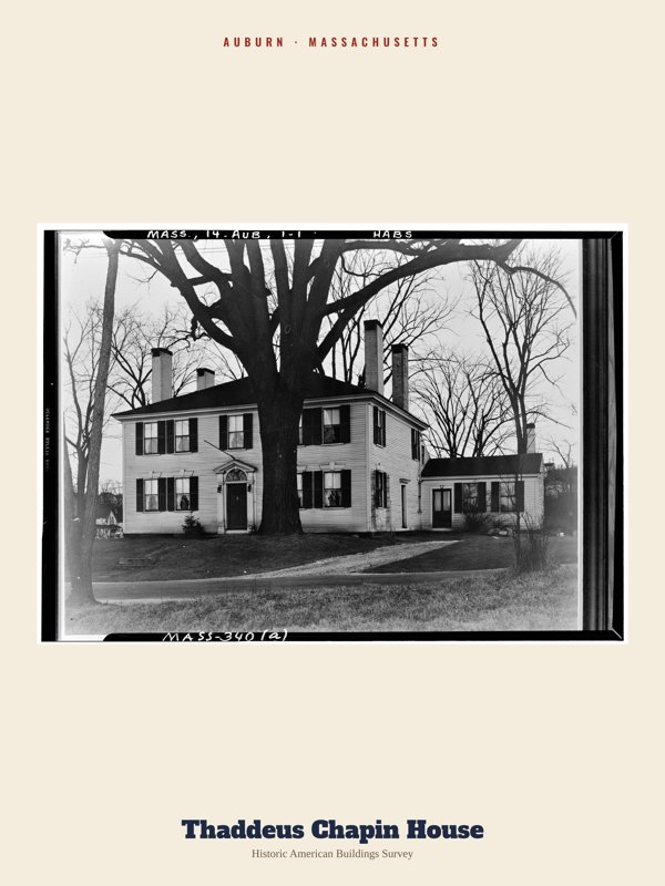 Auburn Thaddeus Chapin House Archive Print artwork detail