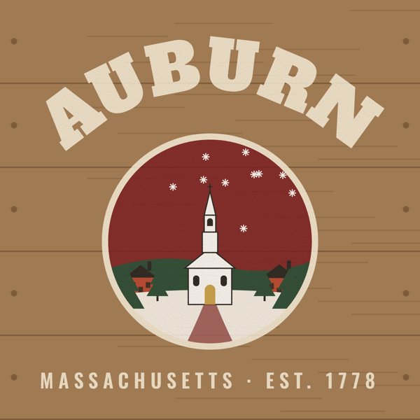Auburn Hometown Wood Sign artwork detail