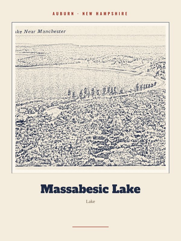 Auburn Massabesic Lake Landmark Print artwork detail