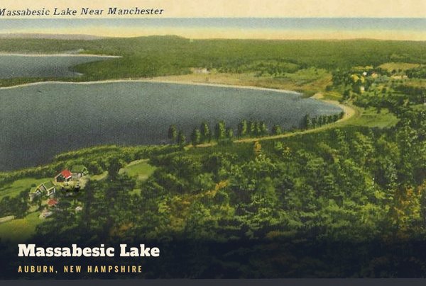 Auburn Massabesic Lake Postcard artwork detail
