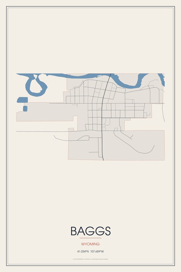 Baggs Street Map Poster · Linen artwork detail