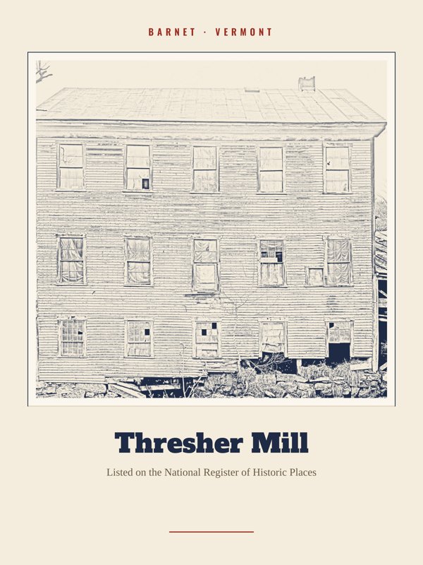 Barnet Thresher Mill Landmark Print artwork detail