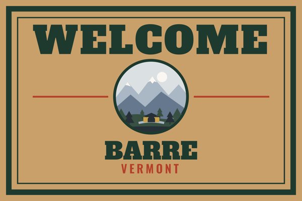 Barre Welcome Doormat artwork detail