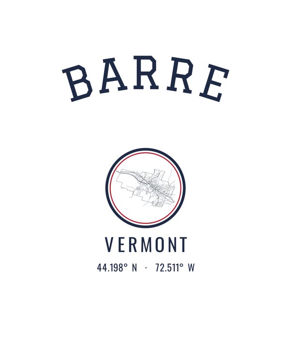 Barre Hometown Ornament artwork detail
