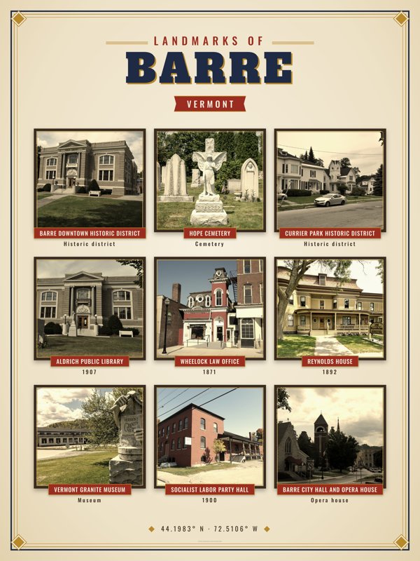 Barre Landmarks Photo Poster artwork detail