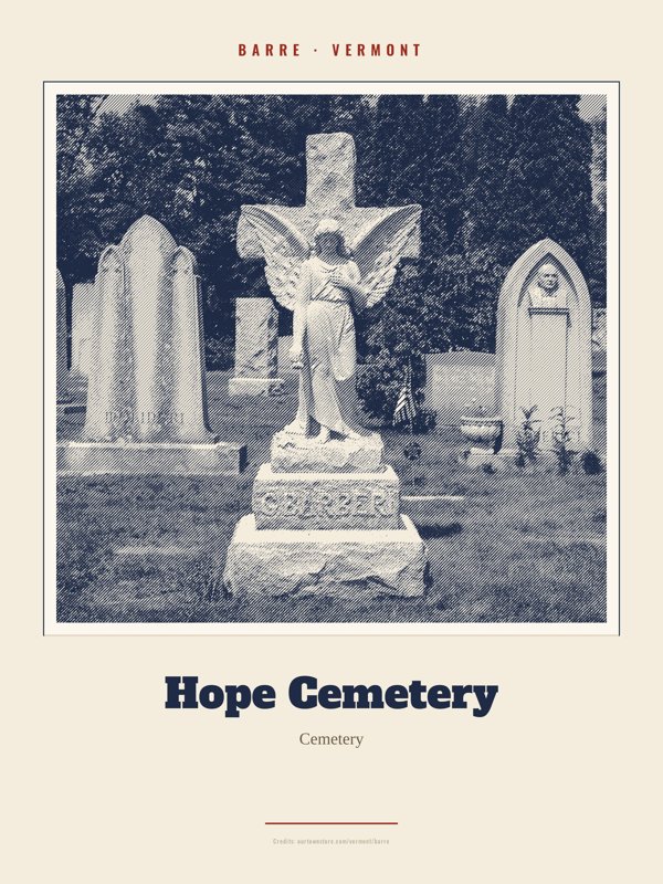 Barre Hope Cemetery Landmark Print artwork detail