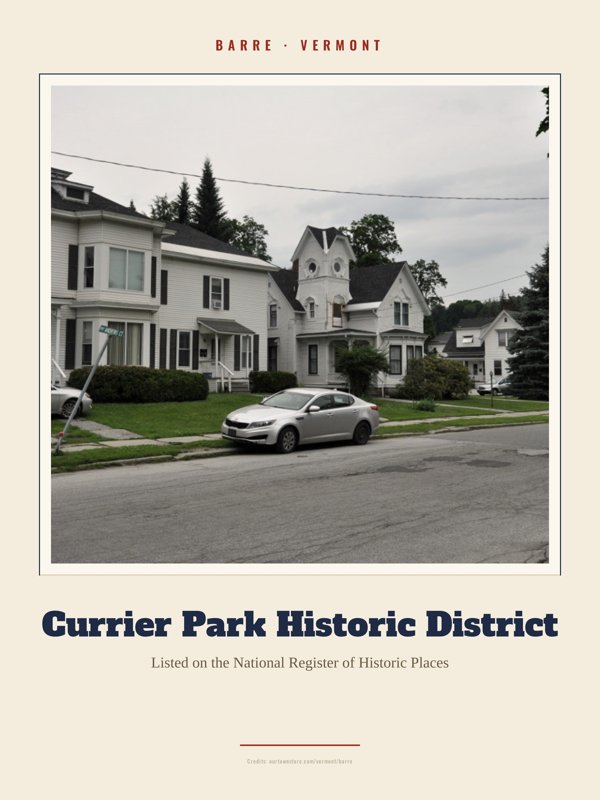 Barre Currier Park Historic District Landmark Print artwork detail