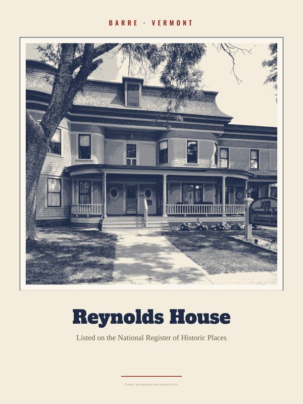 Barre Reynolds House Landmark Print artwork detail