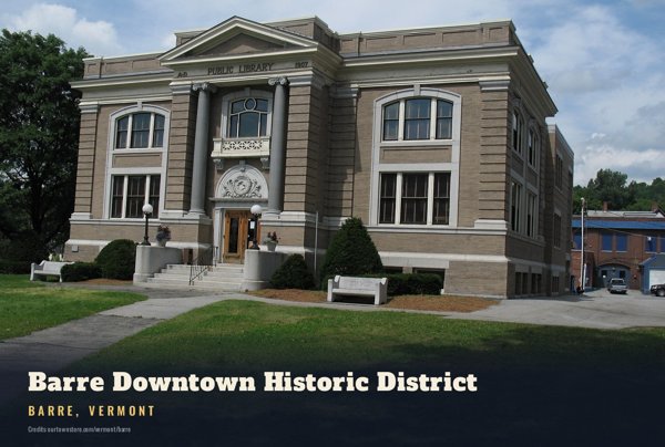 Barre Barre Downtown Historic District Postcard artwork detail