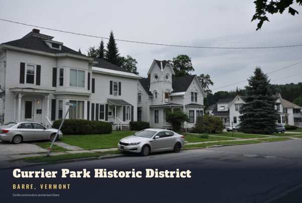 Barre Currier Park Historic District Postcard artwork detail
