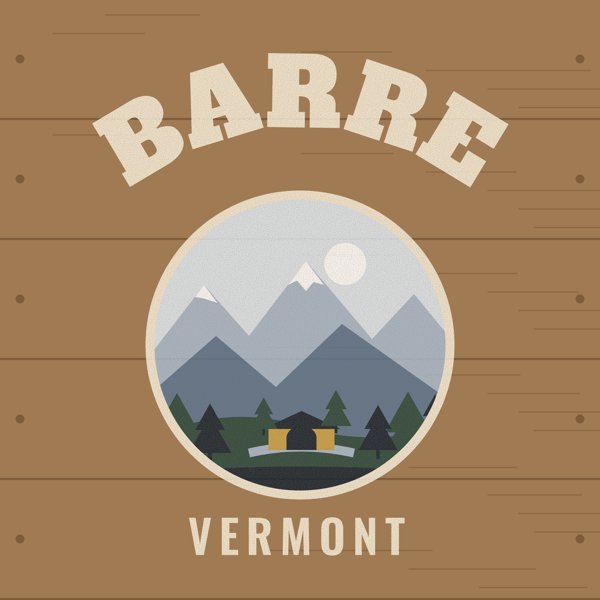 Barre Hometown Wood Sign artwork detail